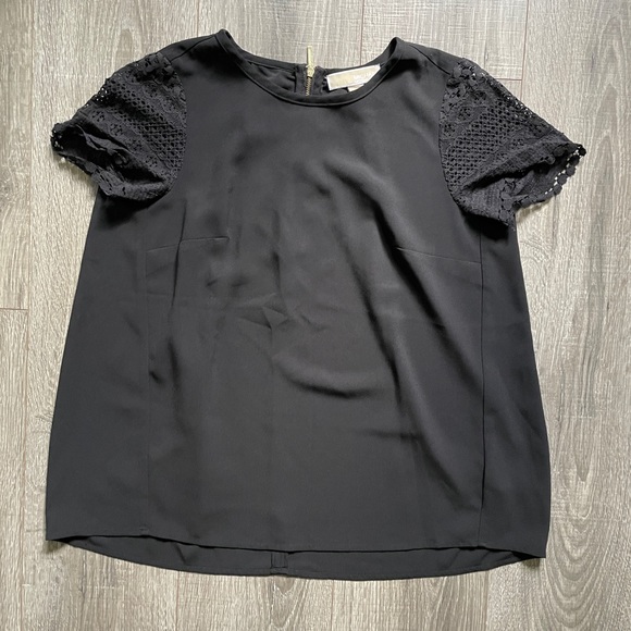 Michael Kors Black Blouse with lace sleeves - Picture 1 of 7